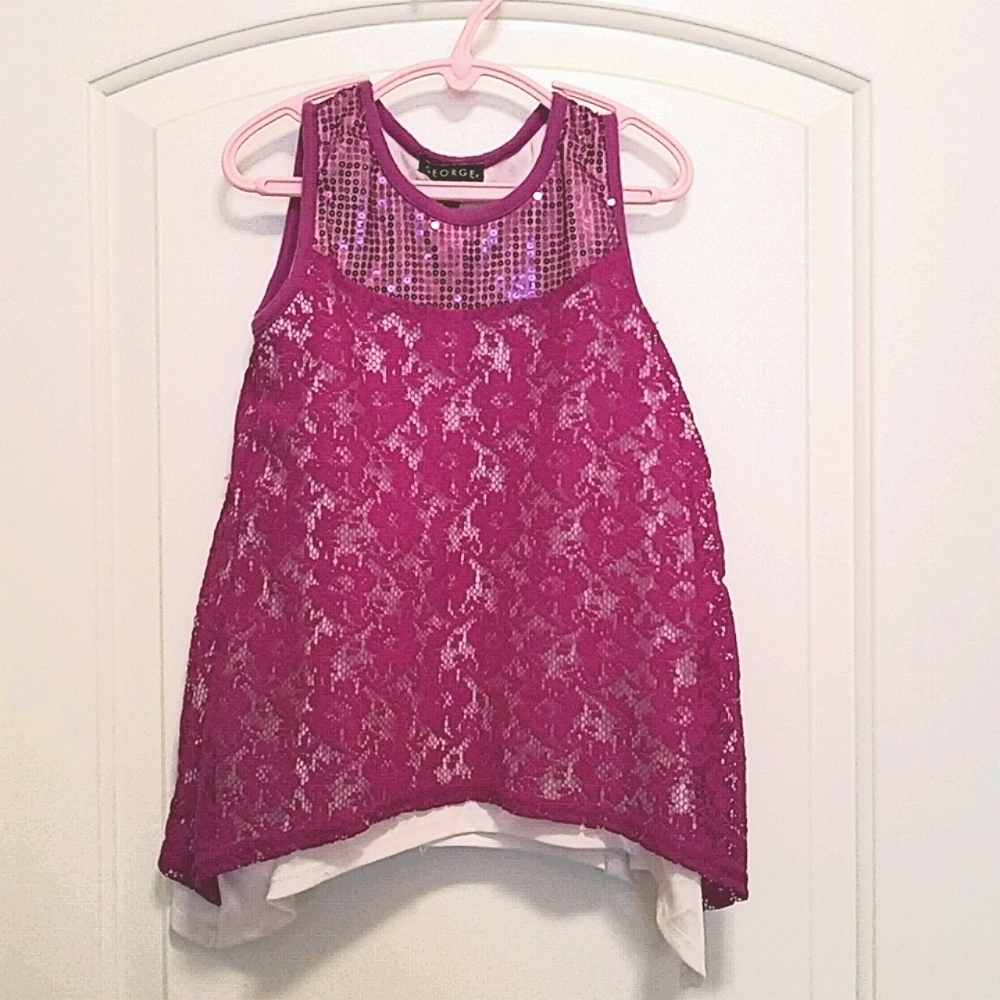 *5/$20* Purple Lace/Sequin Girls Top